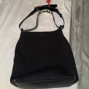 Off-White Black Shoulder Bag with Red Accent
